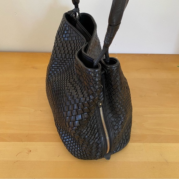 Black Woven Bag Massimo Dutti Large Leather Purse Tassel - Picture 5 of 10